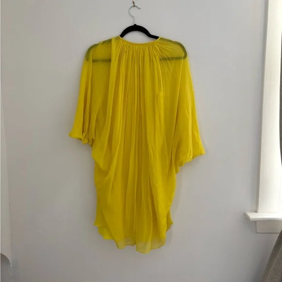 Diane Von Furstenberg New Fleurette Dress Yellow Silk - Size 0 - Picture 5 of 6